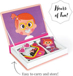 Janod Girls Crazy Faces Magneti'Book - 55 Magnets and 10 Cards