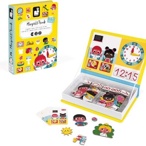 Janod Magneti'Book Tell Time - 75 Magnets & 8 Double-Sided Cards