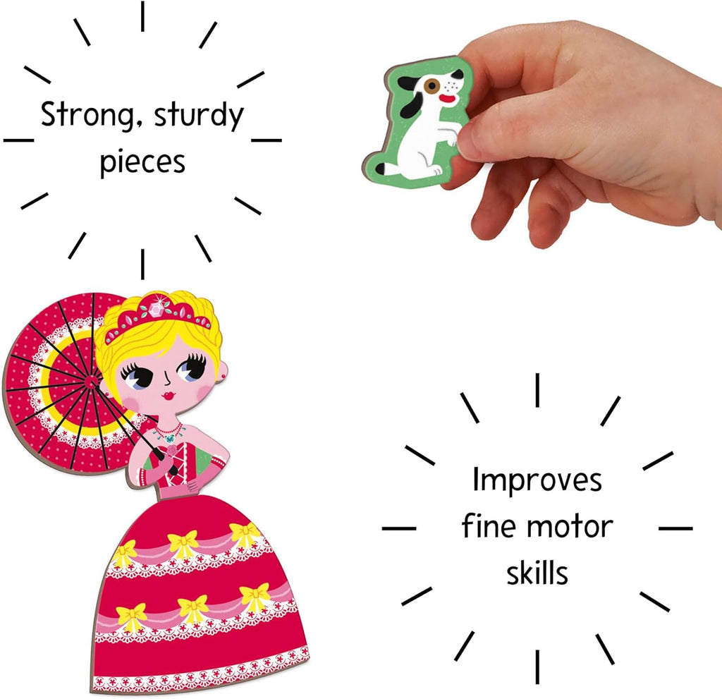 Janod Princesses Magneti'Book - 55 Magnets and 7 Cards Set