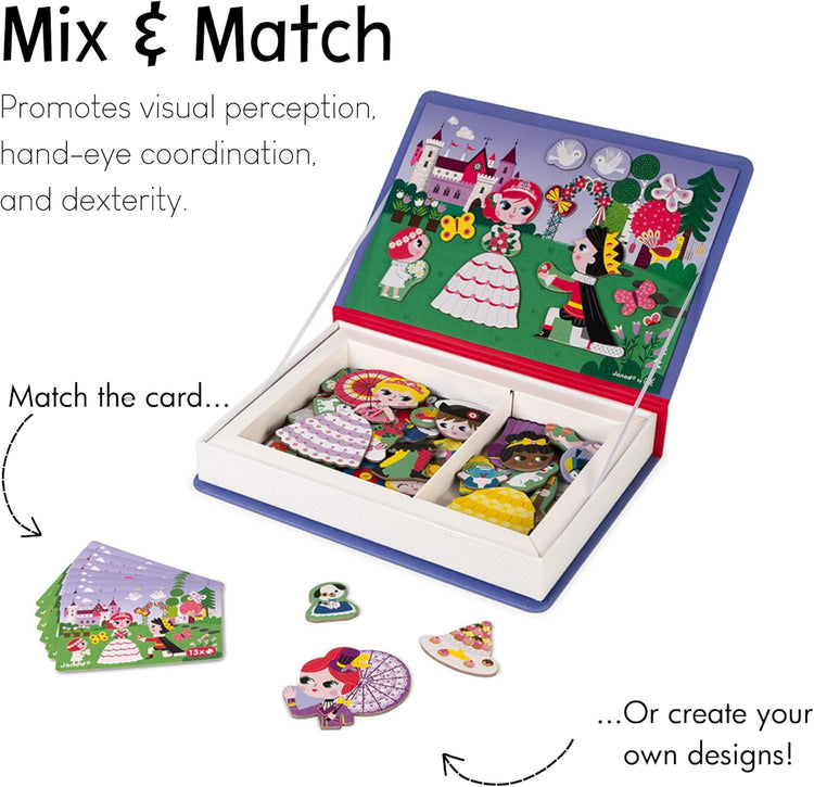 Janod Princesses Magneti'Book - 55 Magnets and 7 Cards Set