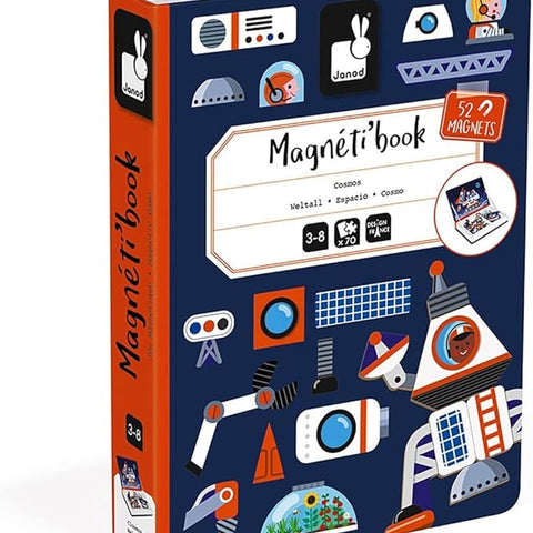 Janod Space Magneti'Book - 52 Magnets and 18 Cards for Kids