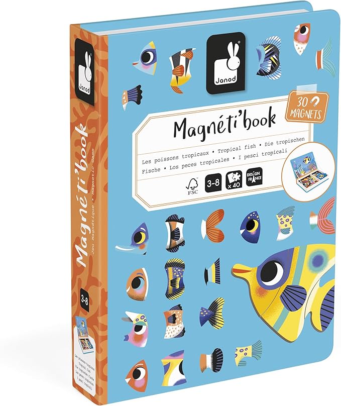 Janod Tropical Fish Magneti'Book - 30 Magnets and 10 Cards