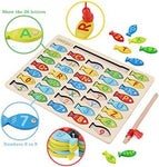 Magnetic Wooden Fishing Game with Alphabet & Numbers