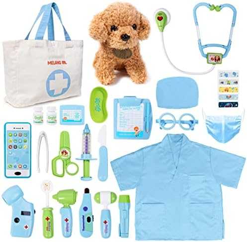 Meland Doctor Playset with Dog, Costume & Medical Bag