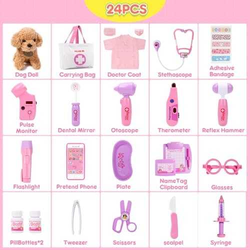 Meland Doctor Playset with Dog, Costume & Medical Bag