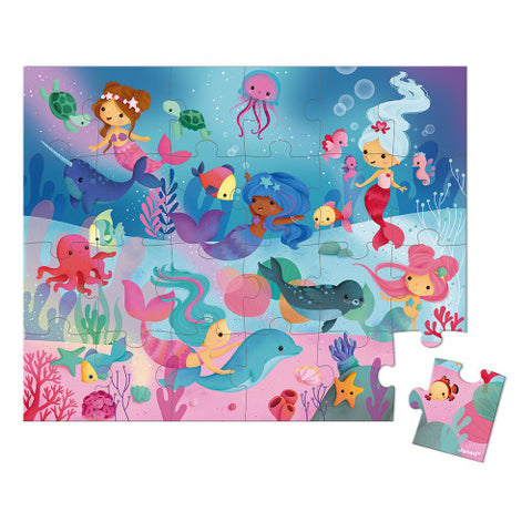 Janod Mermaids Suitcase Puzzle - 24 Pieces with Model Poster