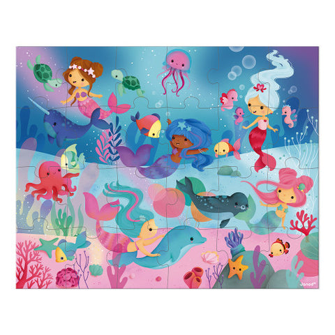 Janod Mermaids Suitcase Puzzle - 24 Pieces with Model Poster