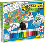 MindWare Color and Find Map Posters: The World and The United States of America