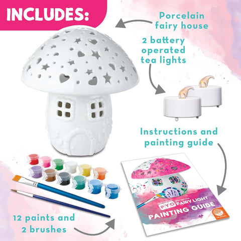 MindWare Paint Your Own Fairy Mushroom House Light