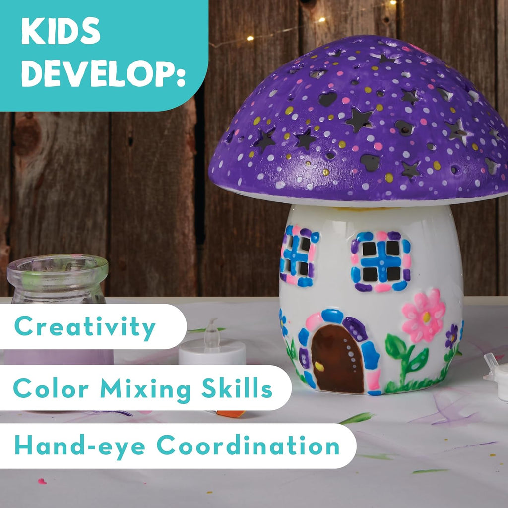 MindWare Paint Your Own Fairy Mushroom House Light