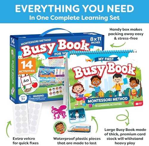 Montessori Preschool Busy Book (Preassembled)