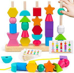 Montessori Wooden Beads Sequencing & Lacing Set