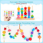 Montessori Wooden Beads Sequencing & Lacing Set