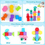 Montessori Wooden Beads Sequencing & Lacing Set