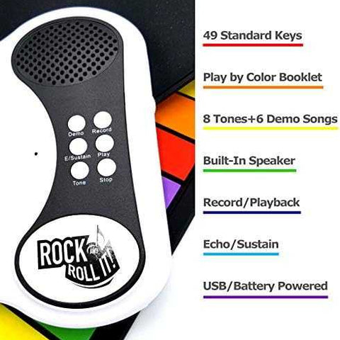 Original Rainbow Piano - Roll-Up 49-Key Keyboard
