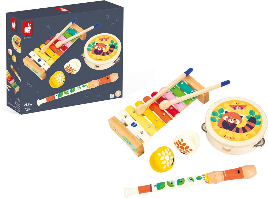 Janod Gioia Rattle Display x12 - Baby Sensory Bead Shaker