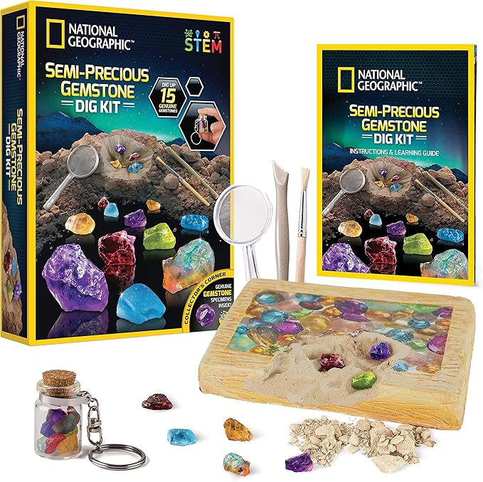 National Geographic Semi-Precious Gemstone Dig Kit for Kids