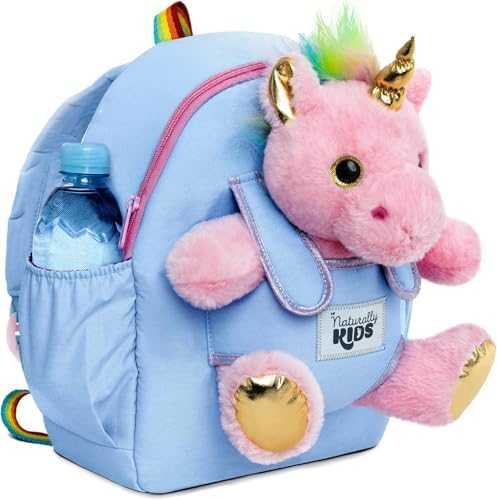 Naturally KIDS Toddler Unicorn Backpack with Plush Toy