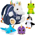 Naturally KIDS Toddler Unicorn Backpack with Plush Toy