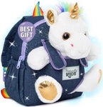 Naturally KIDS Toddler Unicorn Backpack with Plush Toy