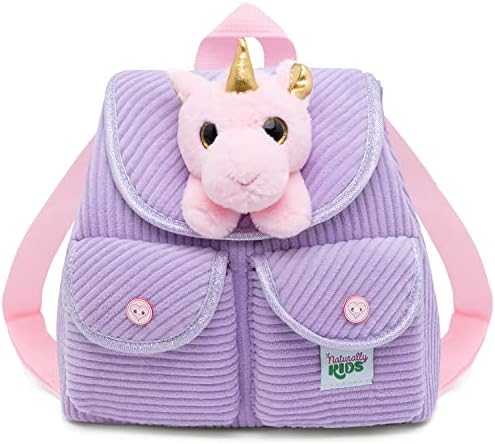 Naturally KIDS Toddler Unicorn Backpack with Plush Toy
