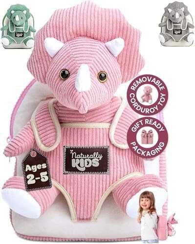 Naturally KIDS Toddler Unicorn Backpack with Plush Toy