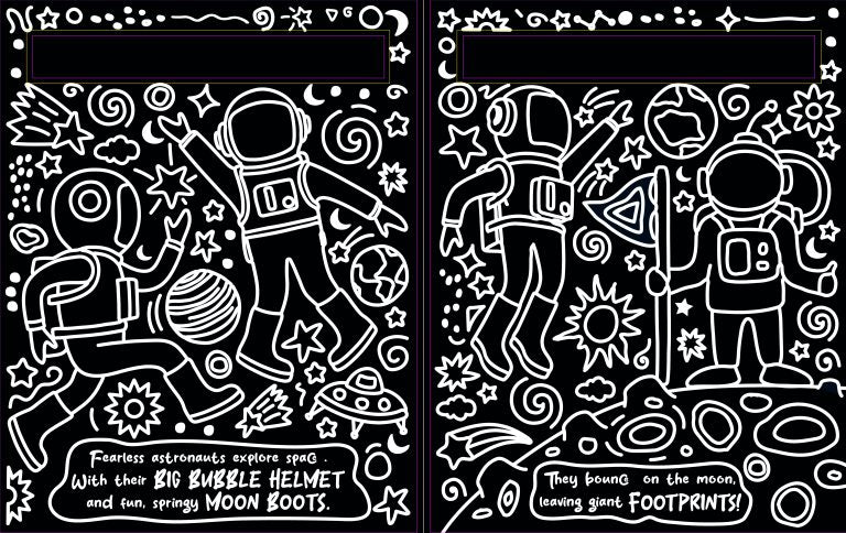 Space Neon Doodles - Scratch Art Fun by Buddy & Barney