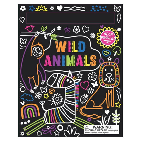 Wild Animals Neon Doodles - Scratch Art Fun by Buddy & Barney