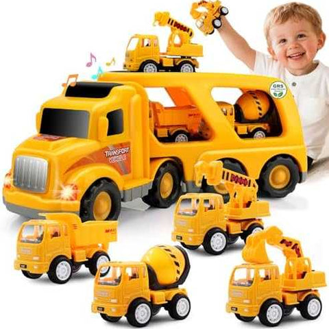 Nicmore 5-in-1 Construction Truck Carrier Toy