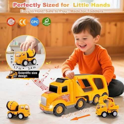 Nicmore 5-in-1 Construction Truck Carrier Toy