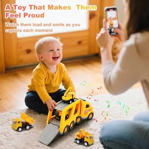 Nicmore 5-in-1 Construction Truck Carrier Toy