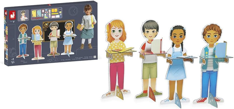 Janod One Day at School - 250-Piece Pretend Classroom Set