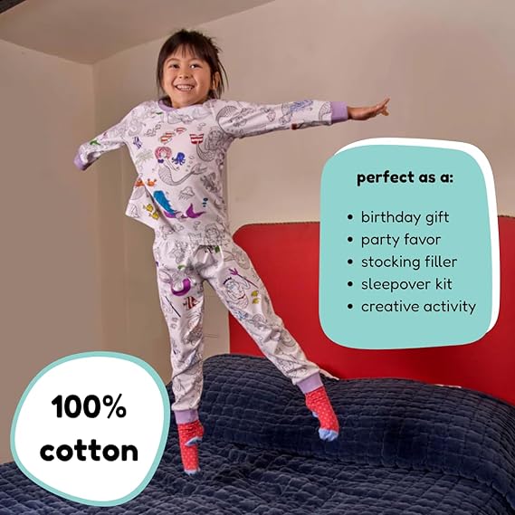 Color-In Mermaid Pajamas 4-7 years - Washable Pens - eatsleepdoodle