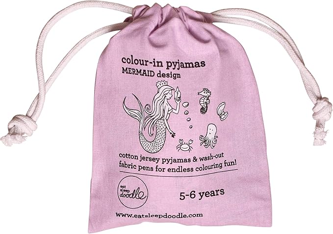 Color-In Mermaid Pajamas 4-7 years - Washable Pens - eatsleepdoodle