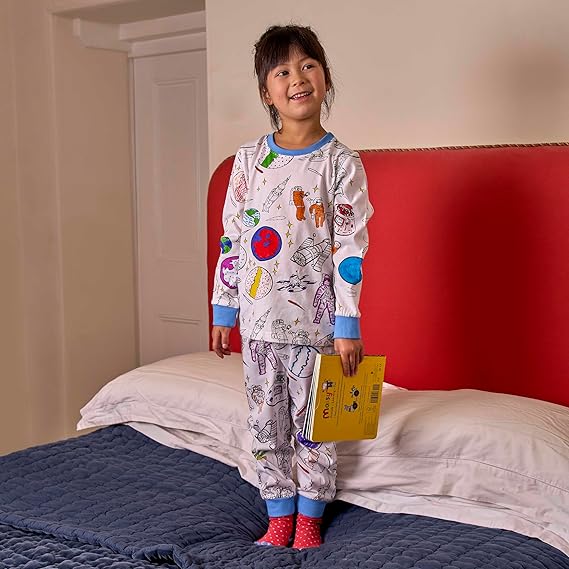Color-In Space Explorer Pajamas 4-7 years - Washable Pens - eatsleepdoodle