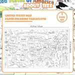 PartyGarden US Map Coloring Poster for Kids