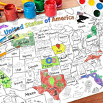 PartyGarden US Map Coloring Poster for Kids