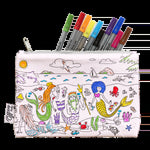Color-In Mermaid Pencil Case - Dolphins & Shells - eatsleepdoodle