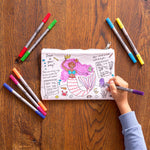 Color-In Mermaid Pencil Case - Dolphins & Shells - eatsleepdoodle