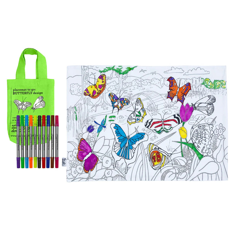 Color-In Butterfly Placemat to Go - 10 Pens - eatsleepdoodle