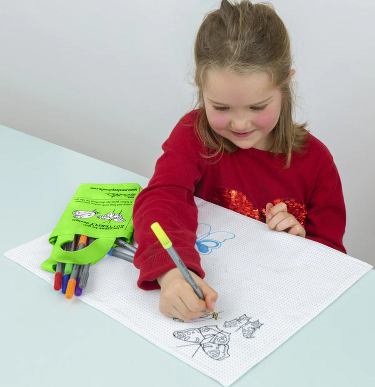Color-In Butterfly Placemat to Go - 10 Pens - eatsleepdoodle