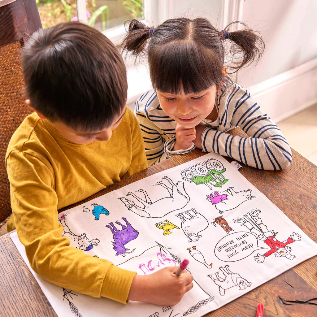 Color-In Farmyard Placemat to Go - 10 Pens - eatsleepdoodle