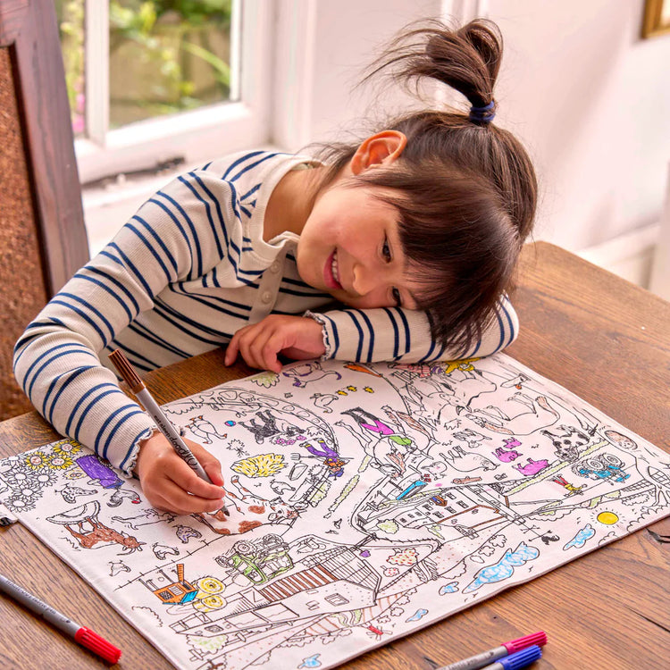Color-In Farmyard Placemat to Go - 10 Pens - eatsleepdoodle