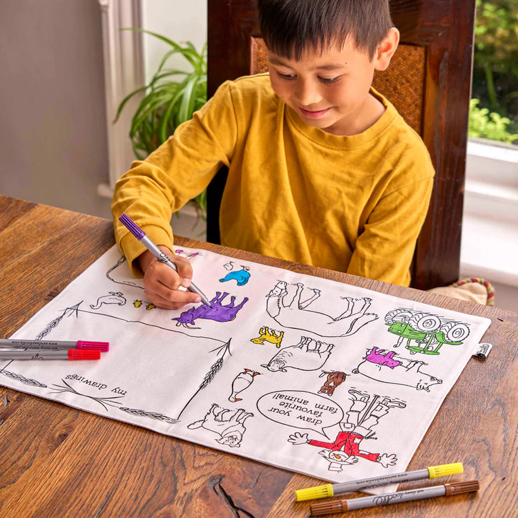Color-In Farmyard Placemat to Go - 10 Pens - eatsleepdoodle