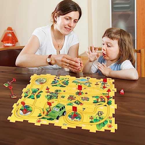 Dinosaur Puzzle Race Track Play Set with Car