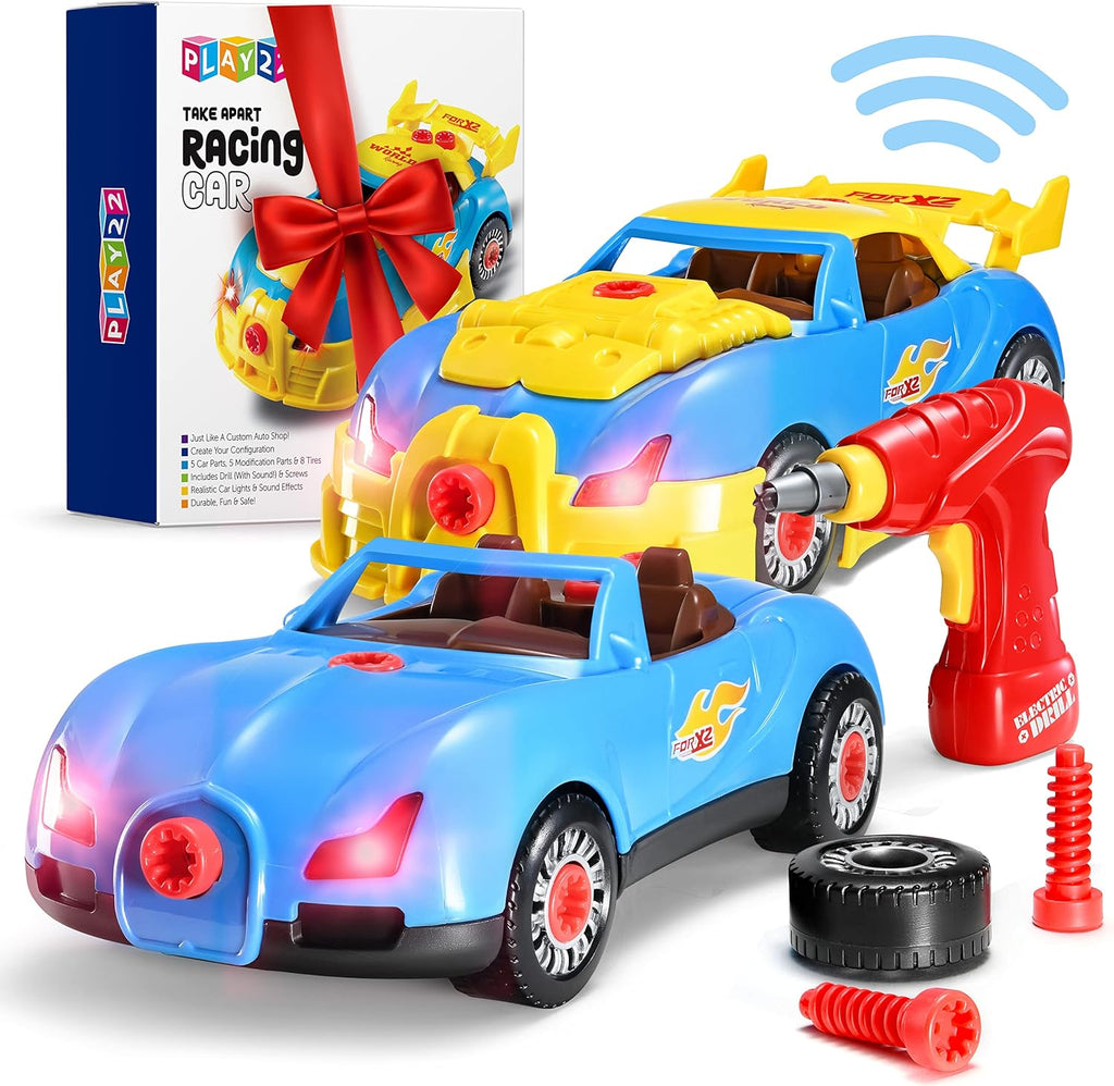 Play22 30 Pcs Take Apart Racing Car Toddler Toys Set