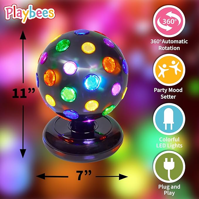 Playbees Rotating Disco Ball with LED Lights