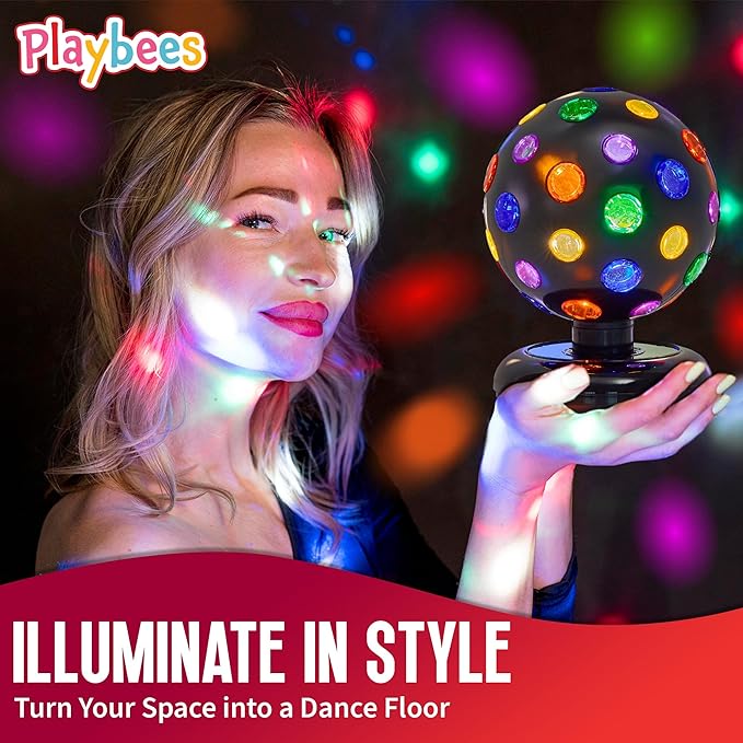 Playbees Rotating Disco Ball with LED Lights