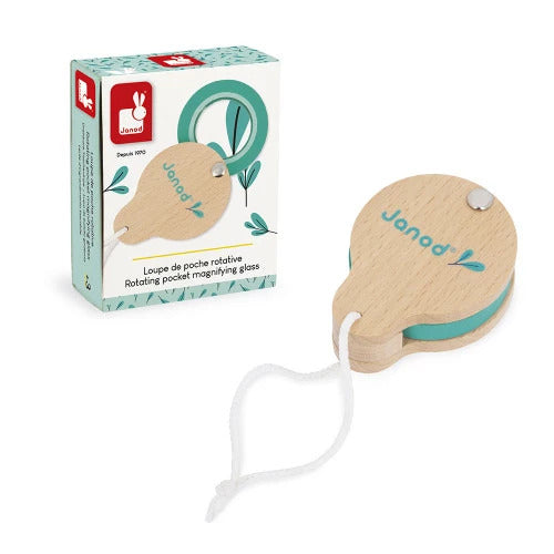 Janod Pocket Magnifying Glass - 3x Wooden Explorer Tool