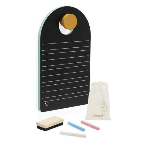 Janod Portable Blackboard - Chalk, Eraser, Bag & Wall Hook